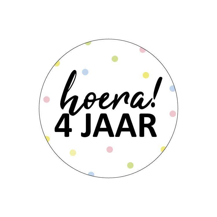 Sluitsticker hoera 4 jaar