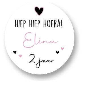 Hiep Hiep Hoera "naam" Sluitstickers