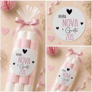 Hoera "naam" is grote zus Sluitstickers