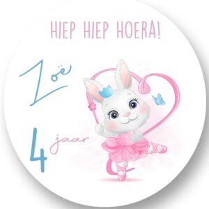 Ballerina Konijn Sluitstickers