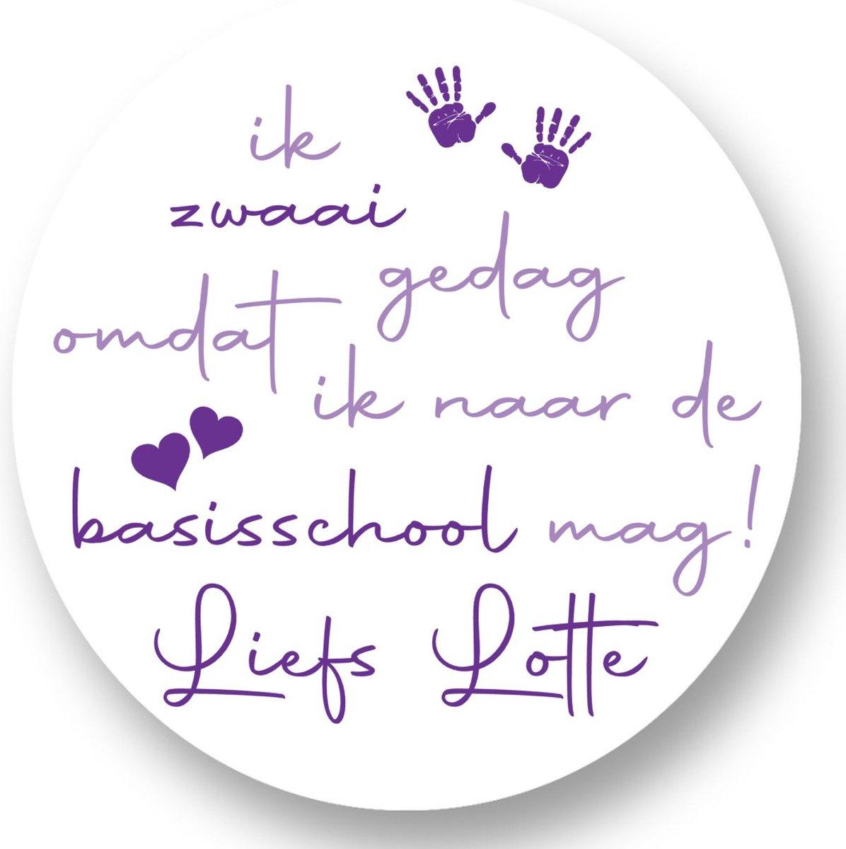 Ik zwaai gedag Paars Sluitstickers