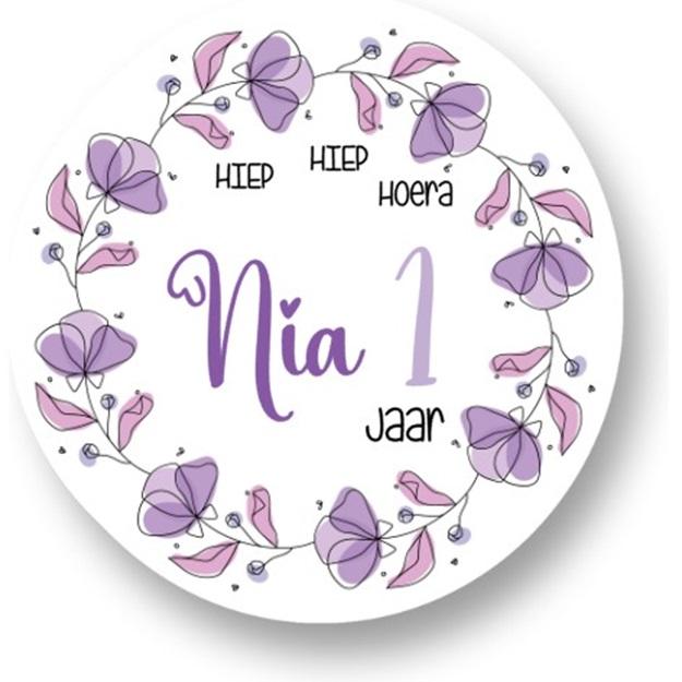Bloemenkrans Paars Sluitstickers