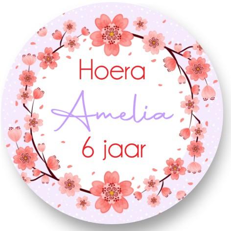 Bloemenkrans Paars Rood Sluitstickers