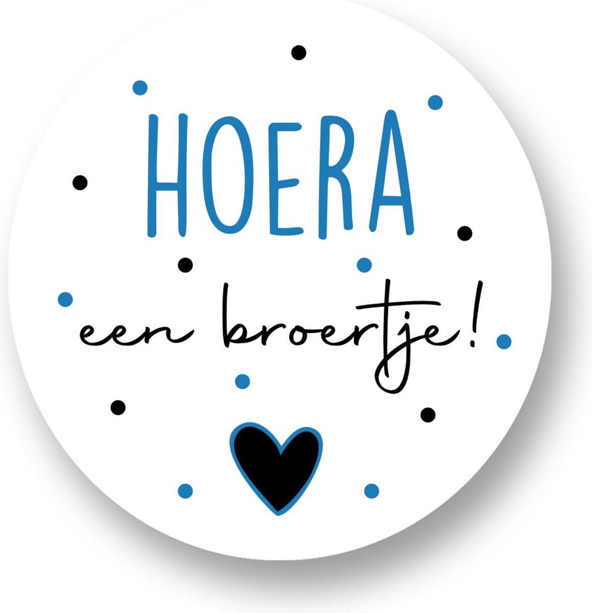 Hoera een broertje stippen Sluitstickers