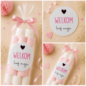 Welkom lief zusje Sluitstickers