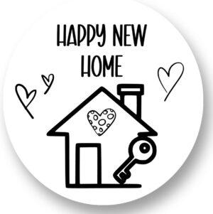 Happy New Home Sluitstickers