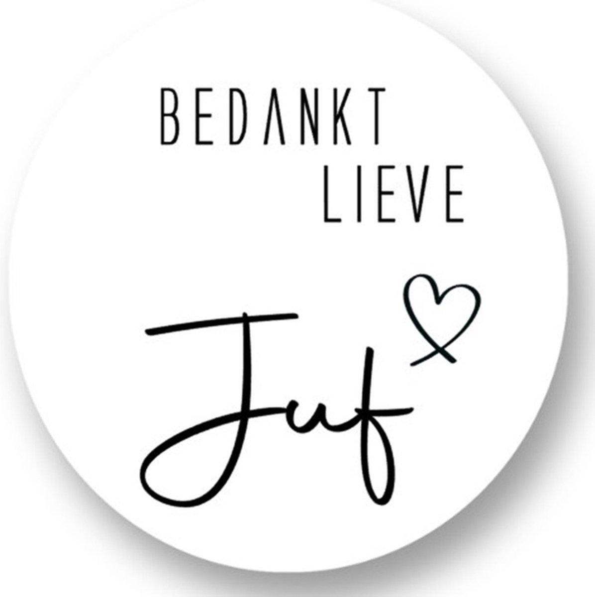 Bedankt Juf hartje Sluitstickers