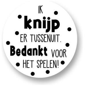 Knijp ertussenuit Sluitstickers
