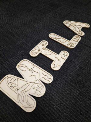 Houten Mermaid Letters