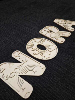 Houten Unicorn Letters