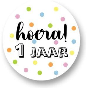 Sluitstickers Hoera 1-10 Jaar