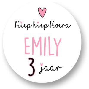 Hiep Hiep Hoera Naam Sluitstickers