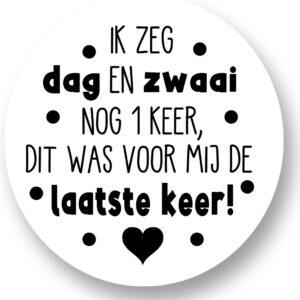 Ik zeg dag en zwaai laatste keer Sluitstickers