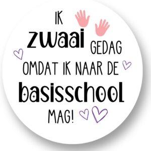 Ik zwaai gedag roze Sluitstickers