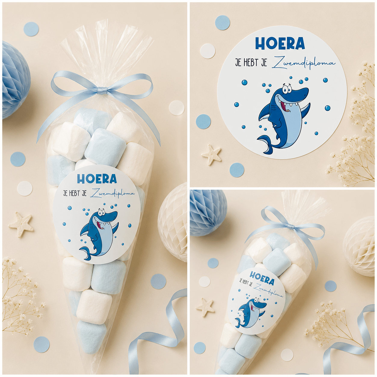Zwemdiploma Haai Sluitstickers