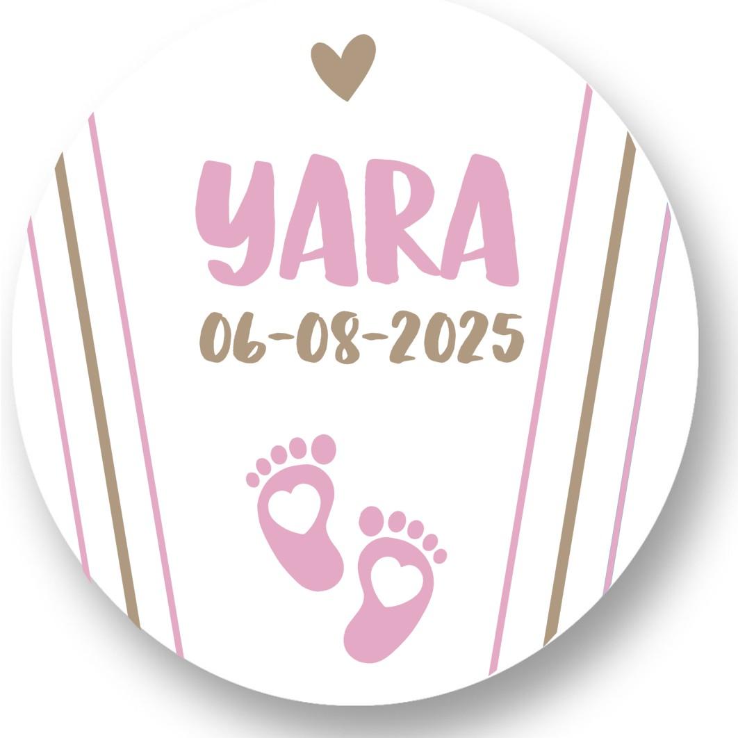 Geboorte meisje Naam en Geboortedatum Sluitstickers