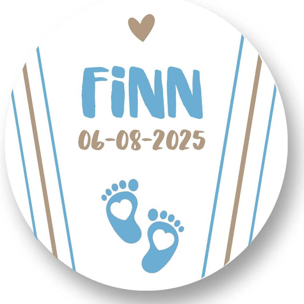 Geboorte jongen Naam en Geboortedatum Sluitstickers