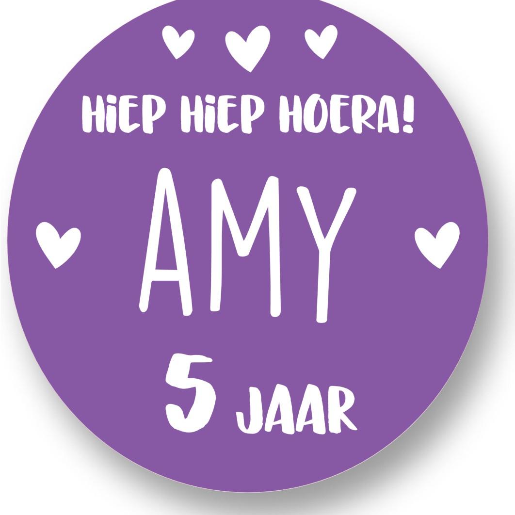 Hiep Hoera Roze naam Sluitstickers - Afbeelding 2