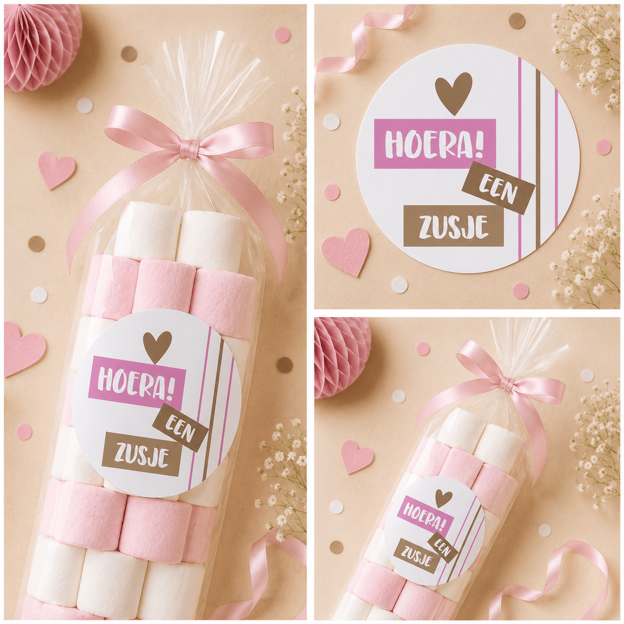Hoera een zusje Sluitstickers