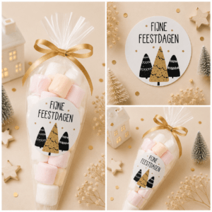 Fijne Feestdagen, kerstbomen Sluitstickers
