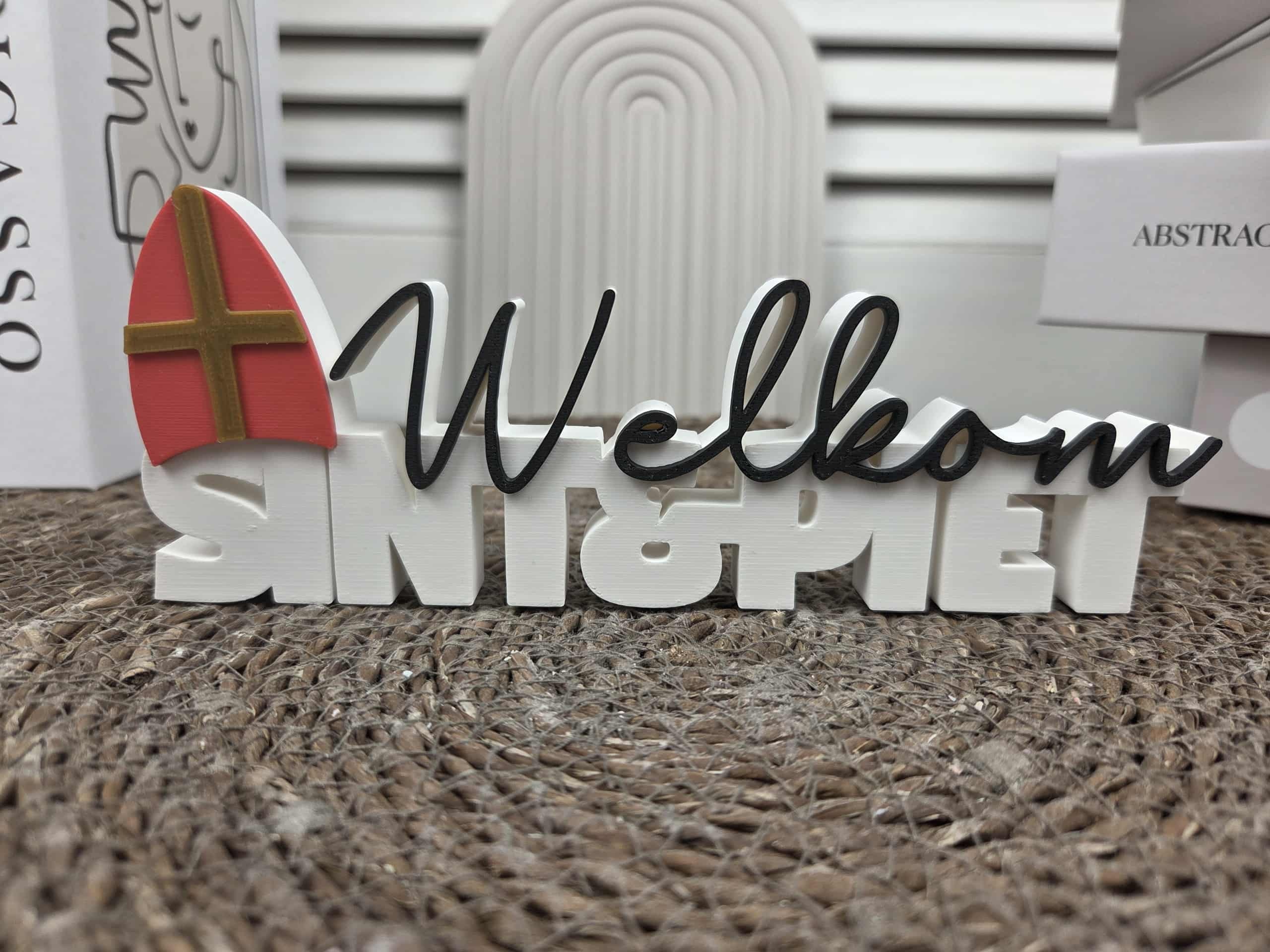 Tekstwoord "Welkom Sint en Piet"