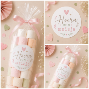 Hoera een Meisje Sluitstickers