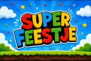 Uitnodiging Kinderfeestje Super Feestje 10x