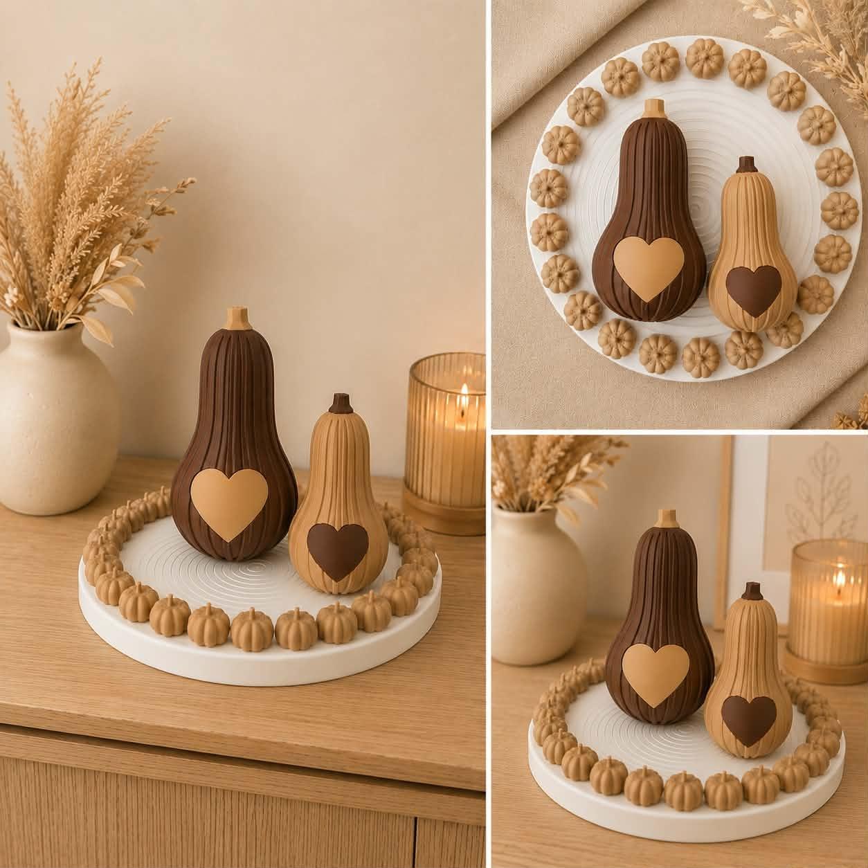 Herfst Hart Pompoen set van 2